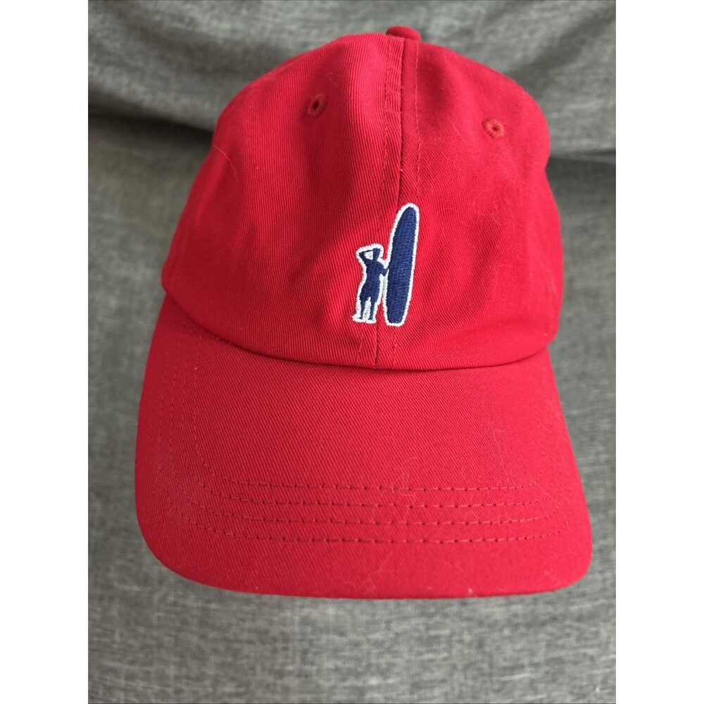 Johnnie-O Hat Surf Logo Adjustable Cap Red Topper Baseball Hat